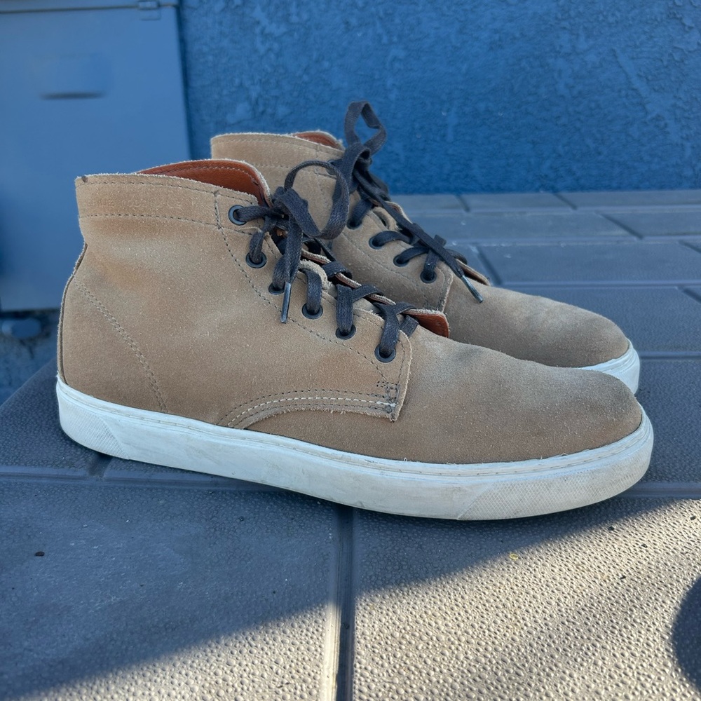 Wolverine 1000 mile 11d Tan Suede High-Top Sneakers with White Sole